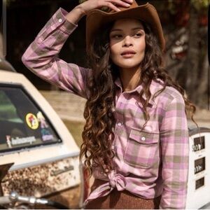 New Spell and the Gypsy Collective Maverick Flannel in lilac pink size XS Shirt